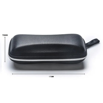 Leather Glasses Case Portable Sunglasses Reading Glasses Carry Bag Hard Zipper Box Protective Case Cover Eyeglasses Accessories