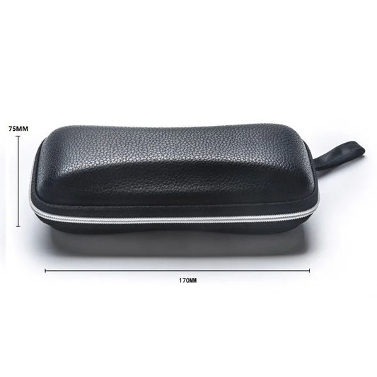 Leather Glasses Case Portable Sunglasses Reading Glasses Carry Bag Hard Zipper Box Protective Case Cover Eyeglasses Accessories