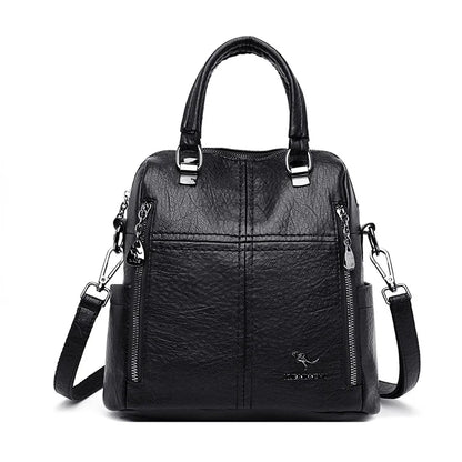 Hot Leather Luxury Handbags Women Bags Designer Multifunction Shoulder Bags For Women 2022 Travel Back Pack Mochila Feminina Sac