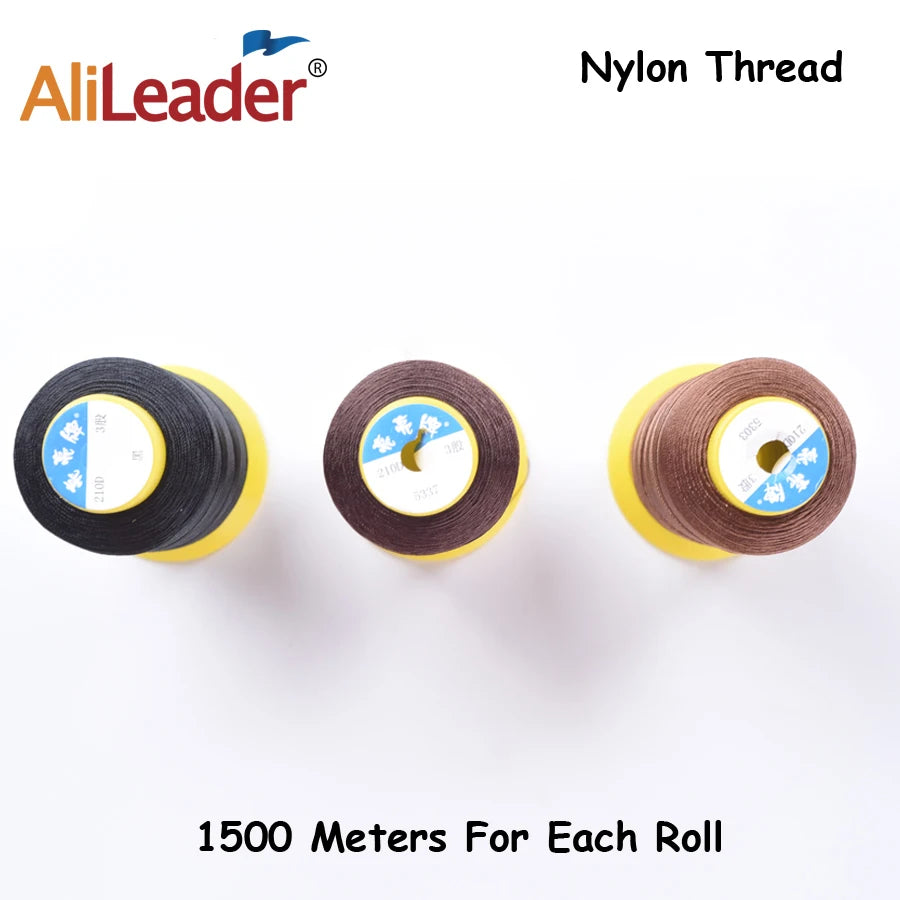 Alileader 1500M Nylon Hair Weaving Thread For Hair Sew In Black Cotton Thread For Sewing Machine Nylon Thread For Sewing Clothes