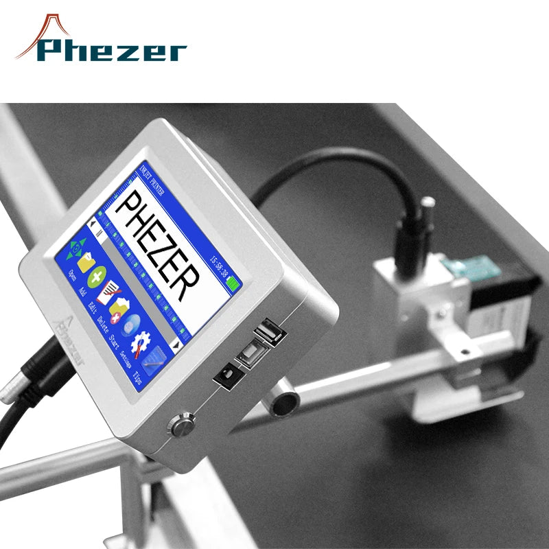 Phezer Industrial High-Speed CIJ Inkjet Printer Machine with Smart Code Printer Parts & Accessories ink cartridges