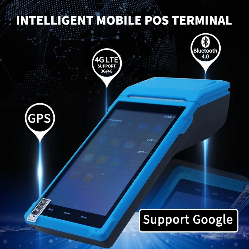 NEWPAS Q1 Handheld Android 12 POS Terminal with 4G NFC Camera to Scan QR Code and 58mm Thermal Printer Mini POS