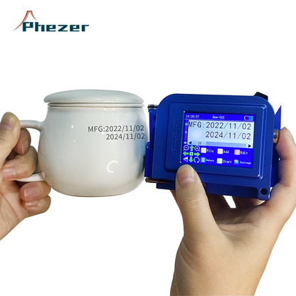 Phezer Portable Mini Handheld XP600 Inkjet Printer with Bill Printer Function Batch Code Printing