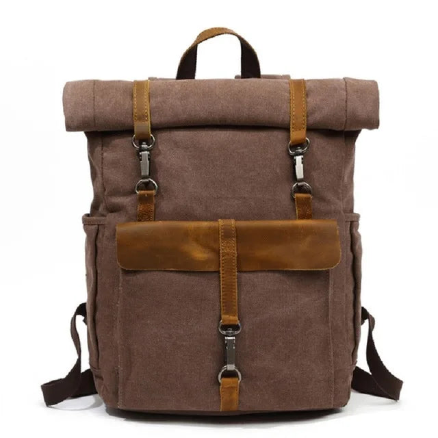 Vintage Canvas Leather Backpacks Traveling Laptop Backpack School Bags for Teenagers Back Pack Student Computer Rucksacks