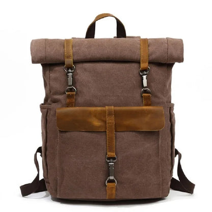 Vintage Canvas Leather Backpacks Traveling Laptop Backpack School Bags for Teenagers Back Pack Student Computer Rucksacks