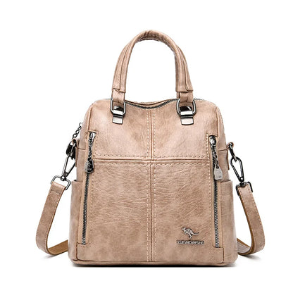 Hot Leather Luxury Handbags Women Bags Designer Multifunction Shoulder Bags For Women 2022 Travel Back Pack Mochila Feminina Sac