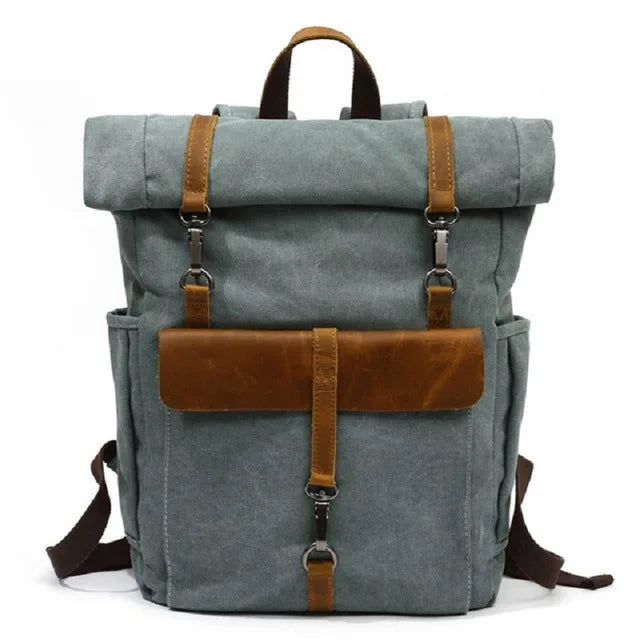 Vintage Canvas Leather Backpacks Traveling Laptop Backpack School Bags for Teenagers Back Pack Student Computer Rucksacks