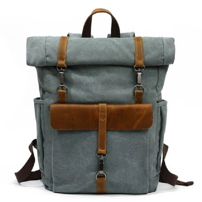 Vintage Canvas Leather Backpacks Traveling Laptop Backpack School Bags for Teenagers Back Pack Student Computer Rucksacks