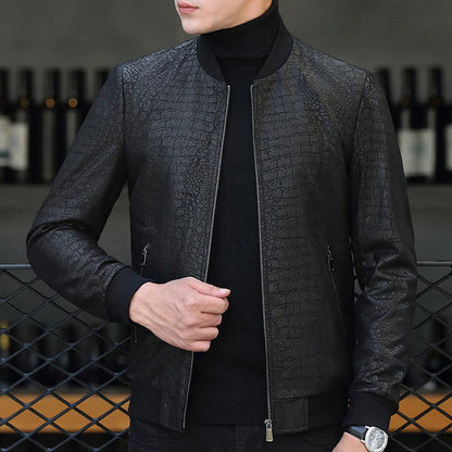 Spring/Winter Genuine Leather Jacket For Men Male High End Sheepskin Business Leisure Motorcycle Thin Coat Chaquetas Hombre