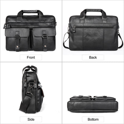 JOYIR Genuine Leather Men's Briefcases 15.6" Laptop Bag Office Bags for Men Document Business Shoulder Messenger Bag  Handbag