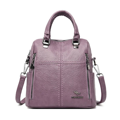 Hot Leather Luxury Handbags Women Bags Designer Multifunction Shoulder Bags For Women 2022 Travel Back Pack Mochila Feminina Sac