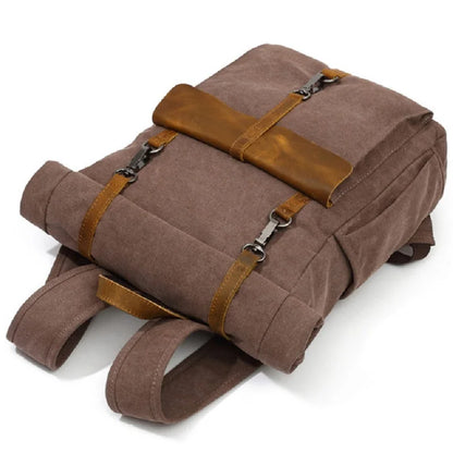 Vintage Canvas Leather Backpacks Traveling Laptop Backpack School Bags for Teenagers Back Pack Student Computer Rucksacks