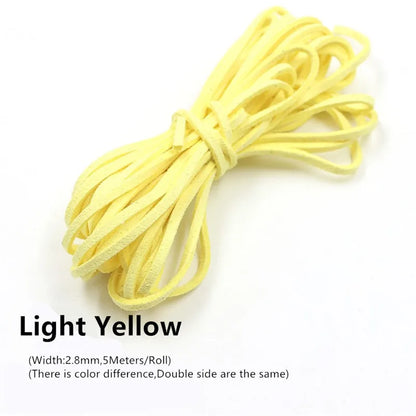 3MM 5M Micro-Fiber Flat Leather Lace Beading Thread Faux Suede Cord String Velvet Beading Supplies