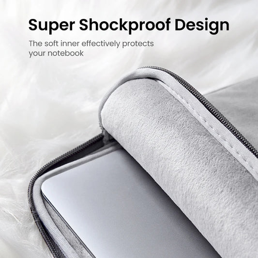 UGREEN  Leather Laptop Bag for Macbook Pro 13 14  Macbook Air Laptop Storage Bag Sleeve Case for iPad Pro Air Notebook Bag