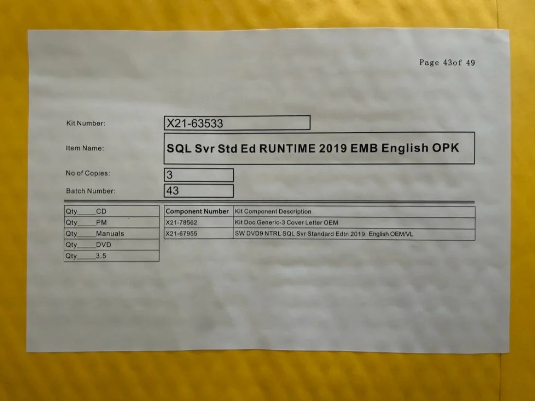 SQL Server 2019 Standard Internet DVD Pack 100% Online Activation Key Unlimited Core CAL English for Stock Lifetime Key