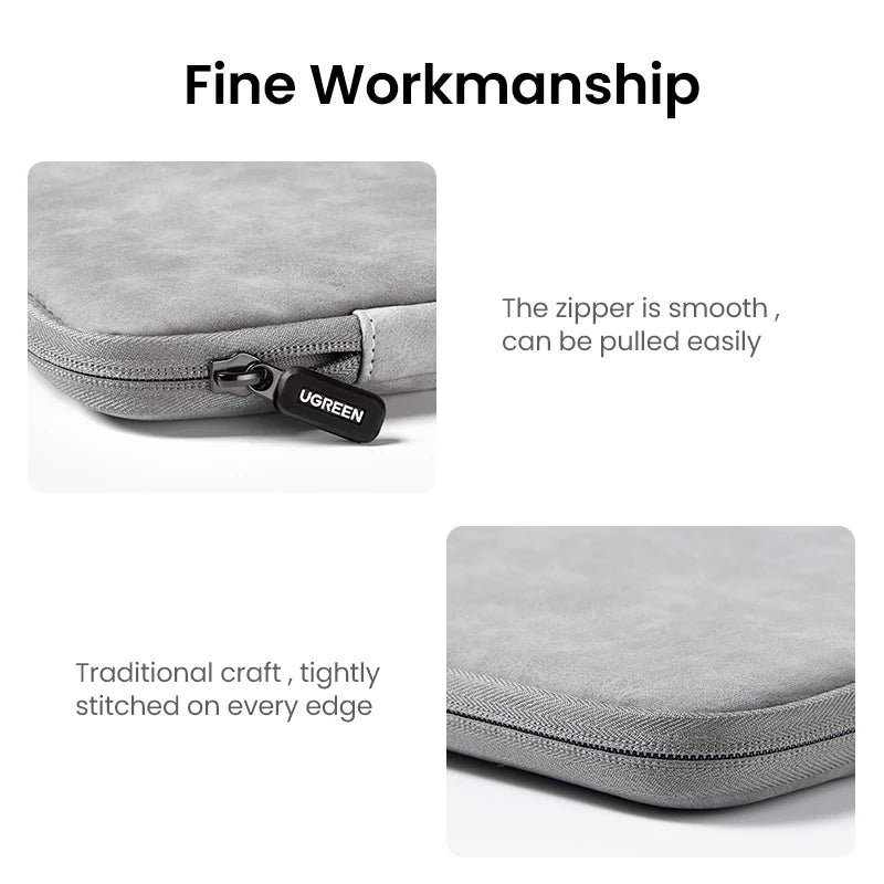 UGREEN  Leather Laptop Bag for Macbook Pro 13 14  Macbook Air Laptop Storage Bag Sleeve Case for iPad Pro Air Notebook Bag