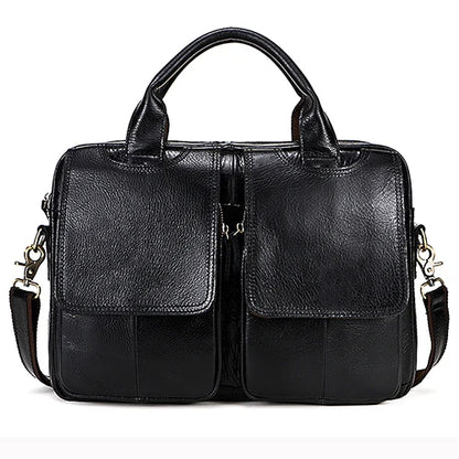 WESTAL Men's Briefcases Bags Men's Genuine Leather Laptop Bag Messenger Bag Men Leather office Bags for Men Document Briefcases