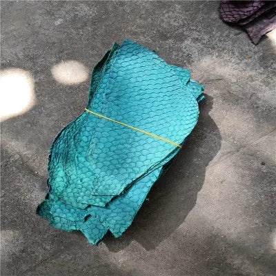 25*10cm Colorful Genuine Salmon fish skin leather piece multi color DIY bag belt shoes accessories