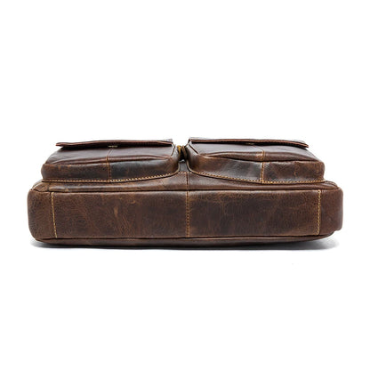 WESTAL Men's Briefcases Bags Men's Genuine Leather Laptop Bag Messenger Bag Men Leather office Bags for Men Document Briefcases