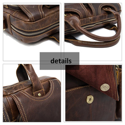 WESTAL Men's Briefcases Bags Men's Genuine Leather Laptop Bag Messenger Bag Men Leather office Bags for Men Document Briefcases