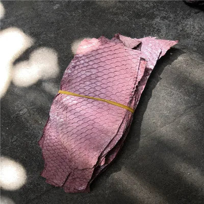 25*10cm Colorful Genuine Salmon fish skin leather piece multi color DIY bag belt shoes accessories