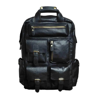 Men Original Leather Fashion Travel University College School Book Bag Designer Male Backpack Daypack Student Laptop Bag 1170