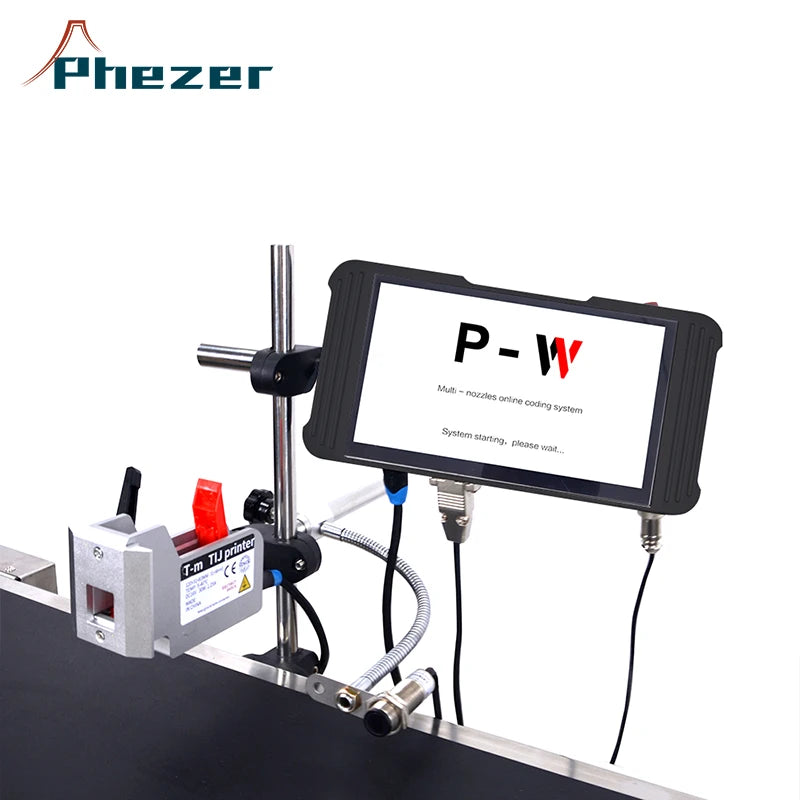 7 Inch Touch Screen Automatic Batch Code Printing machine Inkjet Printer Online Expiry Date Inkjet Coder for plastic wood rubber
