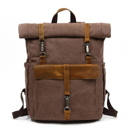 Vintage Canvas Leather Backpacks Traveling Laptop Backpack School Bags for Teenagers Back Pack Student Computer Rucksacks