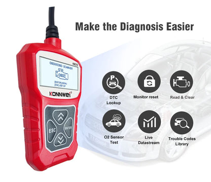 KONNWEI KW310 OBDII Diagnostic Scanner Vehicle Engine Diagnosis Code Reader