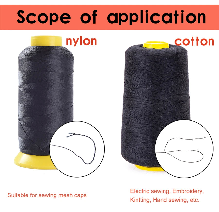 Alileader 1500M Nylon Hair Weaving Thread For Hair Sew In Black Cotton Thread For Sewing Machine Nylon Thread For Sewing Clothes
