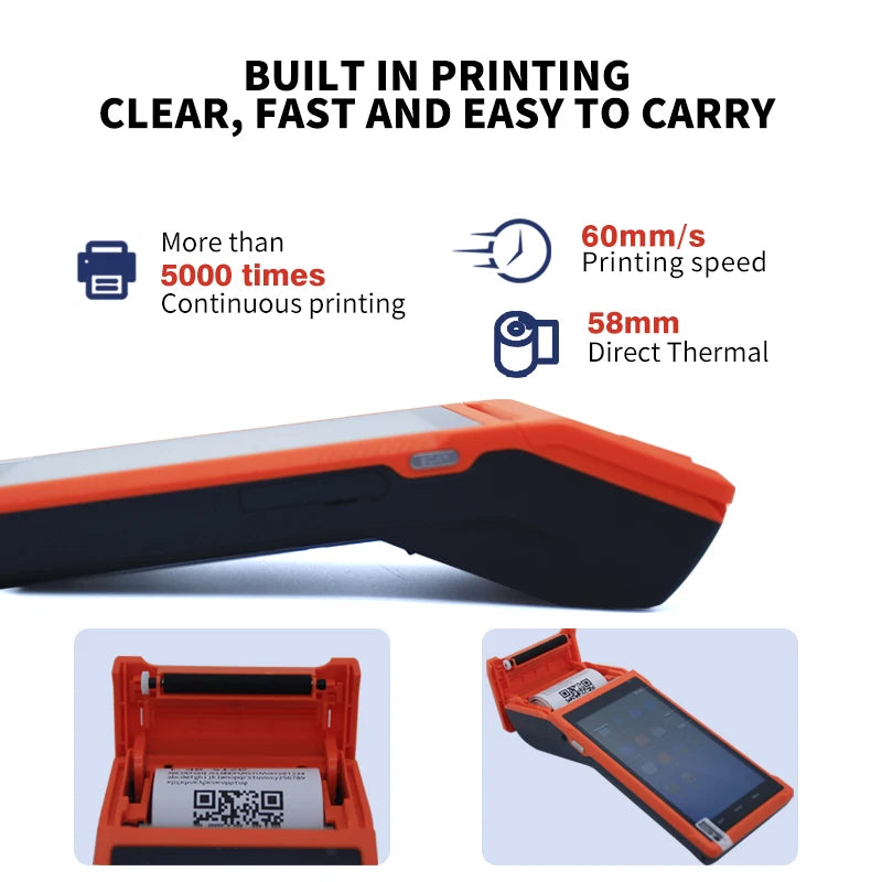 NEWPAS Q1 Handheld Android 12 POS Terminal with 4G NFC Camera to Scan QR Code and 58mm Thermal Printer Mini POS