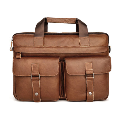 JOYIR Genuine Leather Men's Briefcases 15.6" Laptop Bag Office Bags for Men Document Business Shoulder Messenger Bag  Handbag