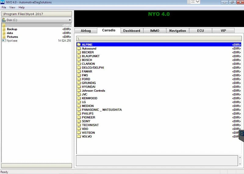 2025 Hot Auto Repair Software Latest 2017 NYO 4 Full Database Airbag+ Carradio+ Dashboard+ IMMO+ Navigation Free remote install