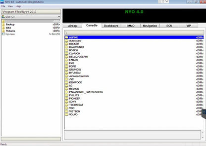 2025 Hot Auto Repair Software Latest 2017 NYO 4 Full Database Airbag+ Carradio+ Dashboard+ IMMO+ Navigation Free remote install