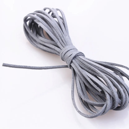3MM 5M Micro-Fiber Flat Leather Lace Beading Thread Faux Suede Cord String Velvet Beading Supplies
