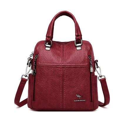Hot Leather Luxury Handbags Women Bags Designer Multifunction Shoulder Bags For Women 2022 Travel Back Pack Mochila Feminina Sac