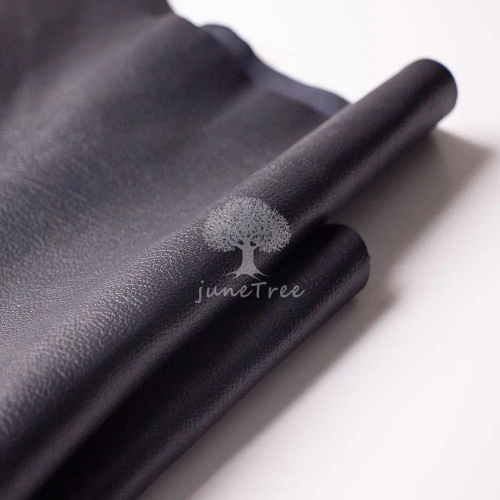 Junetree Veg. Tanned Goat Skin Leather Genuine Leather for Leather Craft Shoe Clothes Bag Thick 1.0-1.3mm Black