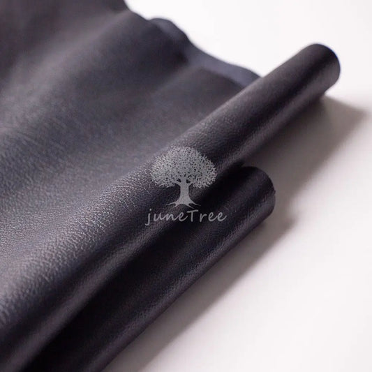 Junetree Veg. Tanned Goat Skin Leather Genuine Leather for Leather Craft Shoe Clothes Bag Thick 1.0-1.3mm Black