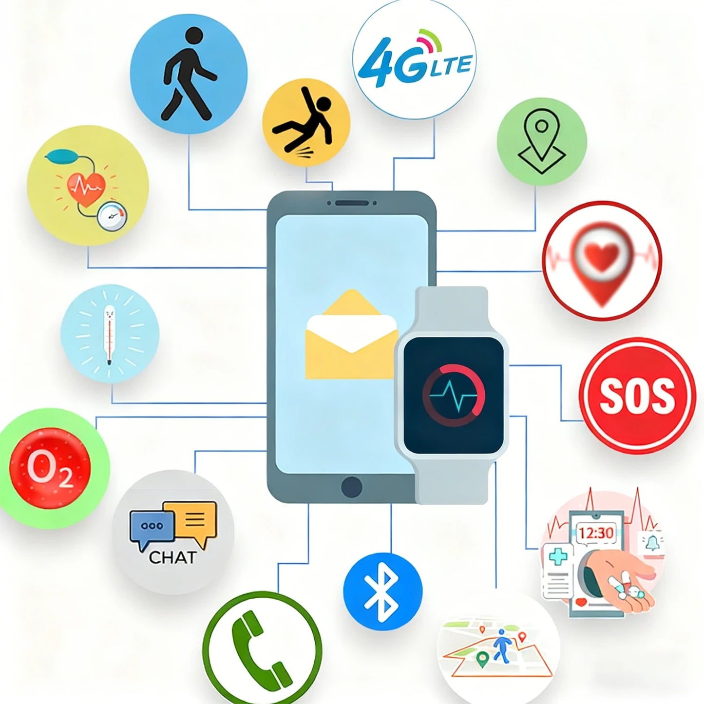 Customize Cloud Server App Web GPS Synchronous Data Management Software Service Smartwatch LoraWan TCPIP HTTP SDK API Set Server