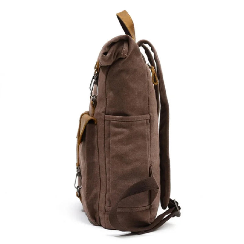 Vintage Canvas Leather Backpacks Traveling Laptop Backpack School Bags for Teenagers Back Pack Student Computer Rucksacks