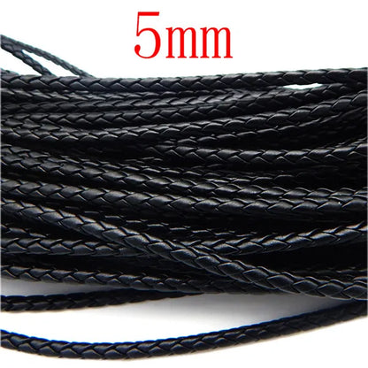 5m 3/4/6mm Braided Leather Cord Rope Strip Thread for DIY Pendant Neck Weaving Bracelet Jewelry Making Supplies Crafts Accessory