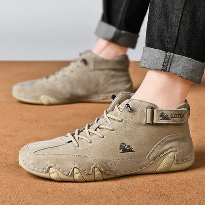 Leather Shoes for Men 2023 New In Casual Luxury Man Boots Outdoor High Top Sneakers Fashion Roman Footwear Motorcycle Boots
