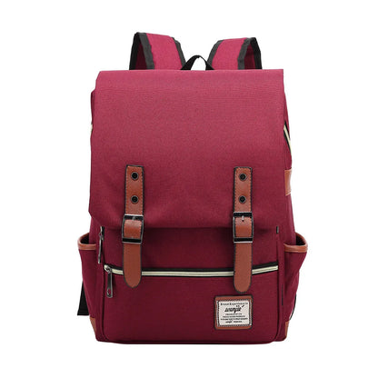 Fashion Vintage Laptop Backpack Women Canvas Bags MEN canvas Travel Leisure Backpacks Retro Casual Bag School Bags For Teenager#