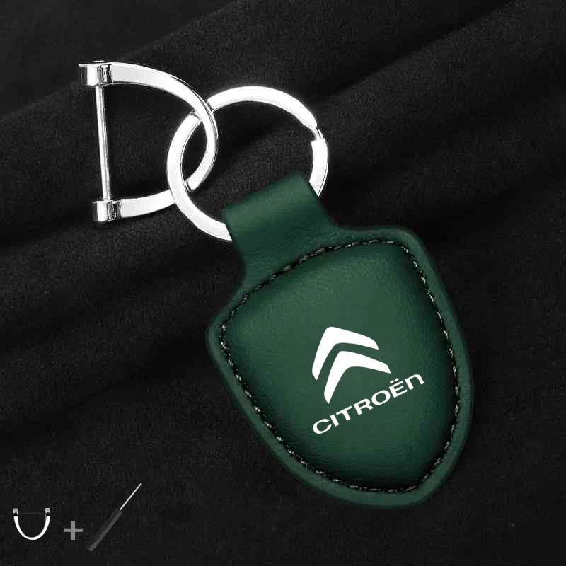 For Citroen C4 C3 C2 C1 C5 DS3 Berlingo Xsara headrest Accessories Car Shield Leather Keychain Key Ring Pendant Holder Gift