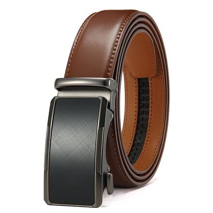 Men's Leather Belts Fashion Automatic Buckle PU Male Belts Luxury Business Designer Black Brown 115 125 135cm