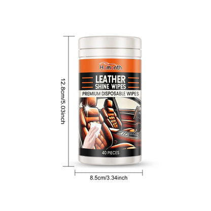 40Pcs Leather Cleaner & Conditioner Wipes Disposable Car Leather Wipes Conditioning Wipes Plastic Leather Restore Polish