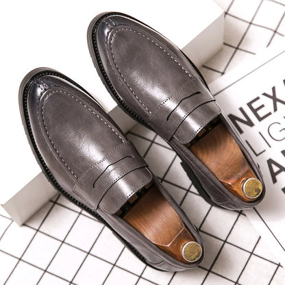 2025 Leather Shoes For Men Comfortable Slip On Loafers Yuppie Brogue Shoes Men British Style Formal Leather Men’s Dress Shoes