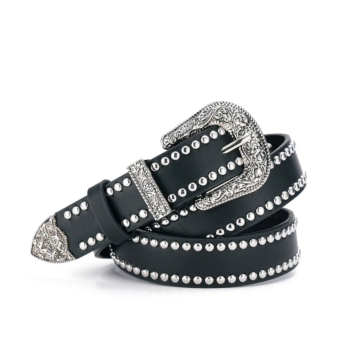 Men's and Women's Belt Elegant Genuine Leather Belt Punk Style Jeans Dress Waist Accessory