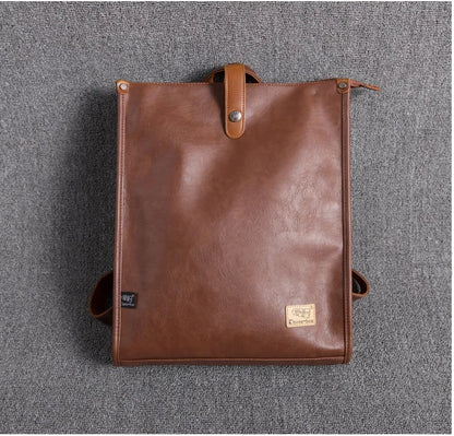 Leather Man Laptop Bags Fashion Business Men Backpacks Retro Male Travel Bag Men School Bags