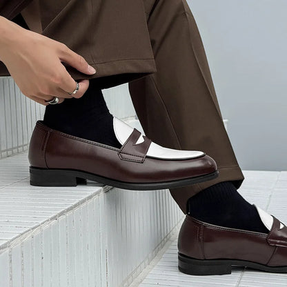 2025 Leather Shoes For Men Comfortable Slip On Loafers Yuppie Brogue Shoes Men British Style Formal Leather Men’s Dress Shoes